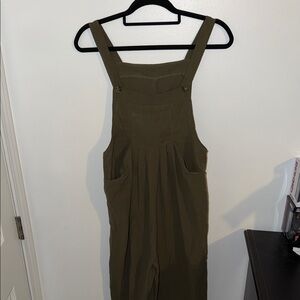 SHEIN Olive Green Wide-Leg Overalls